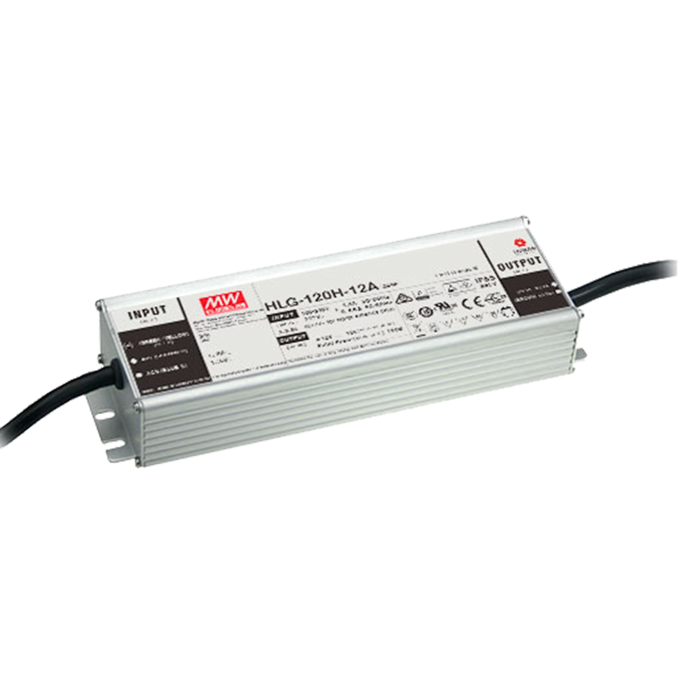 明纬120W恒流型+恒压型LED驱动器HLG-120H系列HLG-120H-48A/HLG-120H-24A高转换率PFC电源供应器A/B/AB